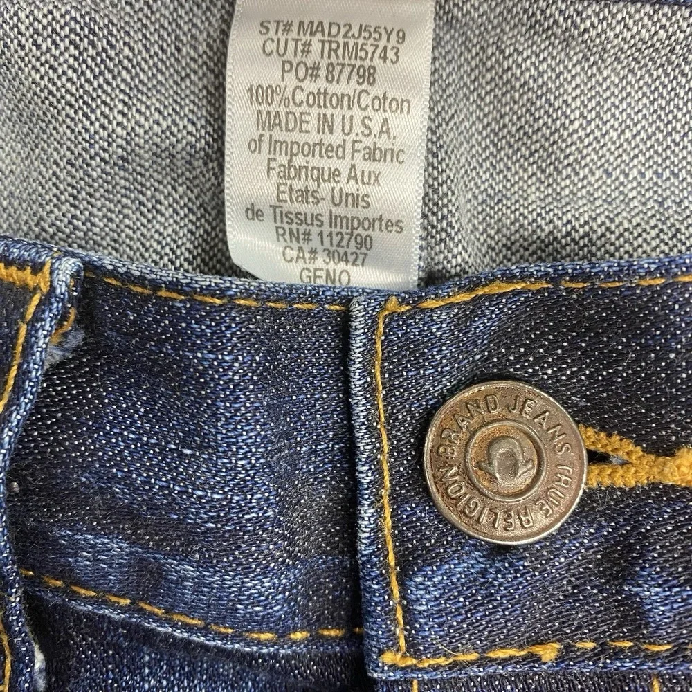 True Religion Jeans Mens 34 Blue Geno Torque Twisted Slim Saratoga Wash USA